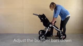 2016  2017 Bumbleride Indie Twin All Terrain Double Stroller  Fold Video [upl. by Odlamur894]