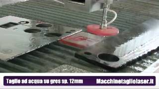 Taglio gres con macchina waterjet  taglio ad acqua [upl. by Nallad]