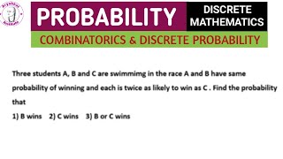 Probability  Probability in discrete mathematics  combinatorics discrete probability [upl. by Ronnoc]