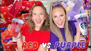 RED 💄💋❤️ VS PURPLE 💜🦄🔮 TARGET SHOPPING CHALLENGE [upl. by Winzler811]