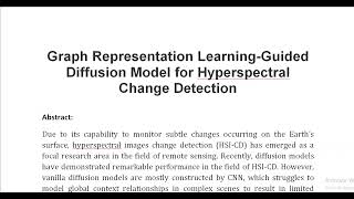 Graph Representation Learning Guided Diffusion Model for Hyperspectral Change Detection [upl. by Kathlene]