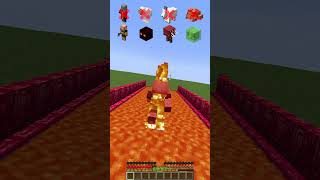 Crossing Lava with Different Mobs meme shorts minecraft [upl. by Cirnek]