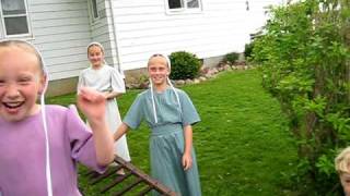 Amish girls who are playing in Shipshewana Indiana USA [upl. by Sidwohl728]