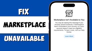 How to Fix Facebook Marketplace Isnt Available To You 100 Working [upl. by Katlaps]