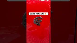 HELLCAT BADGE SWAP IS 🔥 srt shorts hellcat automobile [upl. by Neehsas]