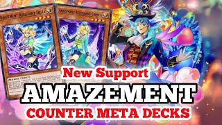 AMAZEMENT DECK BEST COUNTER META DECKS WITH NEW SUPPORT IN YUGIOH Duel Links [upl. by Nicola]