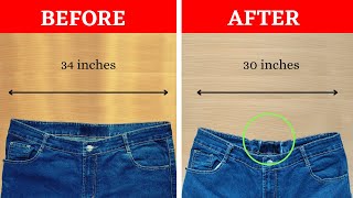 How to resize Jeans waist with elastic [upl. by Farl]