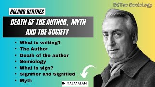 ROLAND BARTHES  DEATH OF THE AUTHOR MYTH AND SOCIETYMalayalamAparnakalyani [upl. by Smitt]