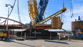 PEINEMANN  LIEBHERR LR 16002 nach Brückenverschub [upl. by Cullan]