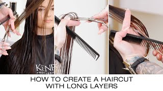 How to Create A Haircut with Long Layers  Hair Cutting Tutorial  Kenra Professional [upl. by Annatsirhc]