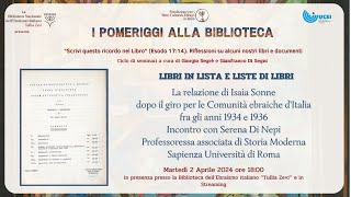 Libri in lista e liste di Libri La relazione di Isaia Sonne [upl. by Nov723]