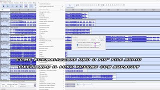 Come normalizzare uno o più file audio livellandone il volume con Audacity [upl. by Jemy275]