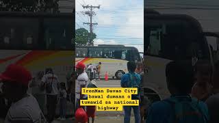 IronMan Davao City bawal dumaan tumawid sa national highway kahit na tao ang daan TeamBatibot2o [upl. by Nnylarej]