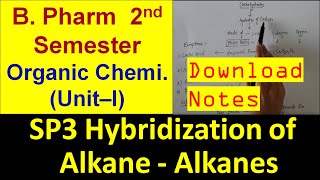 31 PART 3 SP3 Hybridization of Alkane Alkanes  B Pharm 2nd semester  Bhushan Science [upl. by Nylyrehc]