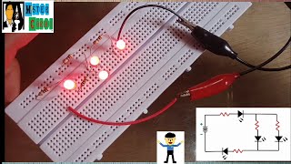 SERIES PARALLEL COMBINATION OF SERIESPARALLEL CIRCUIT ON BREADBOARD RESISTOR amp LED LIGHT [upl. by Gans572]