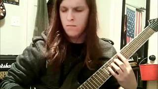 Meshuggah  Beneath guitar cover with solo [upl. by Ylimme]