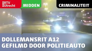 Dollemansrit A12 ter hoogte van Utrecht gefilmd door een camera in de politieauto  RTV Utrecht [upl. by Asyal830]