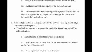 Interest Disallowance Section 279 and AHYDO Rules [upl. by Maziar]