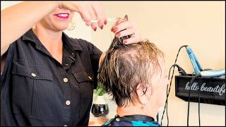 How to CUT a PIXIE for Women Over 70  Fine Hair Tutorial [upl. by Jalbert]