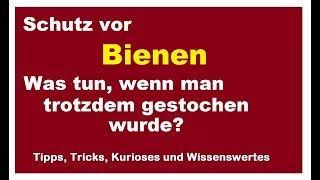 Was tun wenn man von einer Biene gestochen wurde Wie schützt man sich vor Bienen Stichen [upl. by Julia]