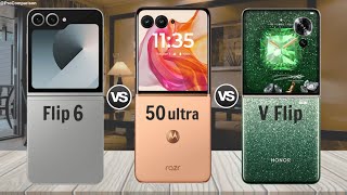 Galaxy Z Flip 6 vs Motorola Razr 50 Ultra vs Honor Magic v flip  Comparison [upl. by Cosetta572]