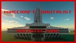 Minecraft Brutalist Architecture  Timelapse  4k UltraWide [upl. by Hsirk]