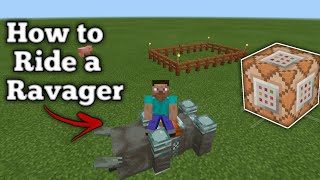 How to Ride and Control Ravager in Minecraft by using Command Block [upl. by Layman]