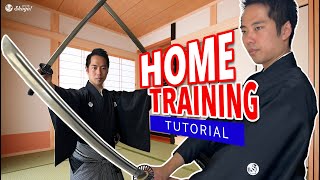 3 Basic Katana Trainings that Beginners Can Do at Home  Taught by a Japanese Iaido Trainee [upl. by Olive]