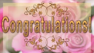 💐Congratulations Best wishes to you💐Best Animated Greeting Card 4K [upl. by Nanor]