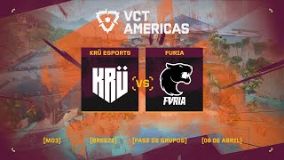 KRÜ Esports x FURIA Mapa 3 Breeze  VCT Americas [upl. by Gereron439]