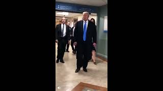 President Trump greeted by Pittsburgh Hospital Staff [upl. by Narud]