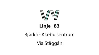 Linje 83 Bjørkli  Ståggån  Klæbu sentrum [upl. by Jeni]