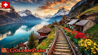 Breathtaking Train Journey Through The Swiss Alps  Panoramic GoldenPass [upl. by Shana]