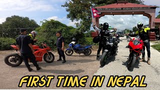 Crossing IndiaNepal Border with loud Exhaust  z900 and Ducati v4s [upl. by Aneeg910]