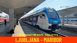 Cab ride on Slovenias train from Ljubljana to Maribor in 4K60 [upl. by Ebby]