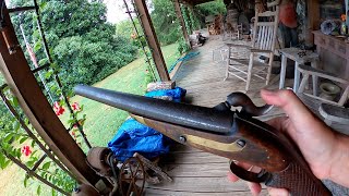 Firing an antique black powder pistol [upl. by Eirojam]