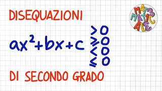 DISEQUAZIONI di SECONDO GRADO teoria  DS40 [upl. by Scheer]