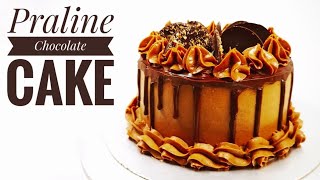 Praline Chocolate Cake  Hazelnut Chocolate Cake  Praline Cake  Bake and Toss [upl. by Euqnom]