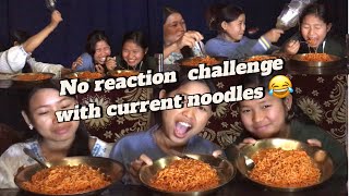 No Reaction Challenge With My Sisters Spicy Noodles 🍝 🥵 [upl. by Amisoc302]