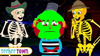 Skeletons Funny Party At Spooky Camp  Scary Songs By Teehee Town [upl. by Relyhcs67]