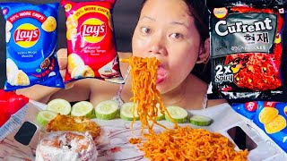 Eating spicy noodles with spicy 🌶️ loys ll spicy noodles 🍜 ll asmr video mukbang food ￼ [upl. by Moazami]