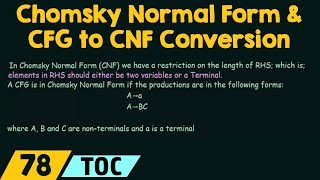 Chomsky Normal Form amp CFG to CNF Conversion [upl. by Ma]