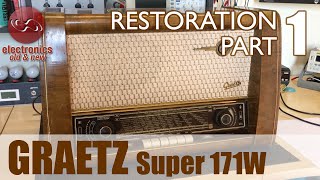 Graetz Super 171W tube radio restoration  Part 1 First look at this new project [upl. by Enelegna]