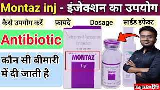 Antibiotic injection  Montaz injection  Montaz 1g  Montaz injection uses dosage side effects [upl. by Hotze]