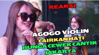 REAKSI Agogo Violin Buat Bunga Cewek Cantik Menangis Terharu Kerana Teruja Dan Salting reaction [upl. by Abelard764]