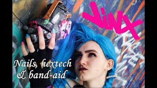 Making Jinx nails and Arcane hextech Cosplay tutorial [upl. by Aynekal]