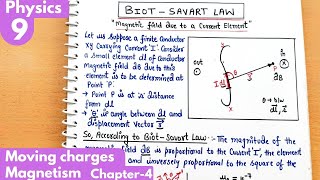 9 Biot Savart Law Magnetic field due to current element Moving chargesmagnetism Class12 Physics [upl. by Htinek525]