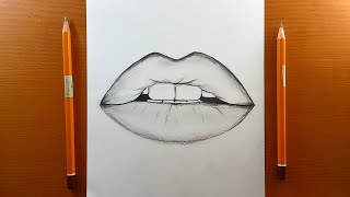 Come disegnare le labbra con la matita poco a poco  How to draw Lips by pencil  Disegni facile [upl. by Sakhuja]