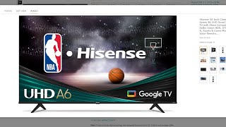 Hisense 50 Inch Class A6 Series 4K UHD Smart Google TV with Alexa Compatibility Dolby Vision HDR D [upl. by Haym]