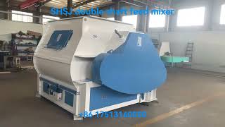 SHSJ Double shaft mixer machine for feed production [upl. by Annaerb]